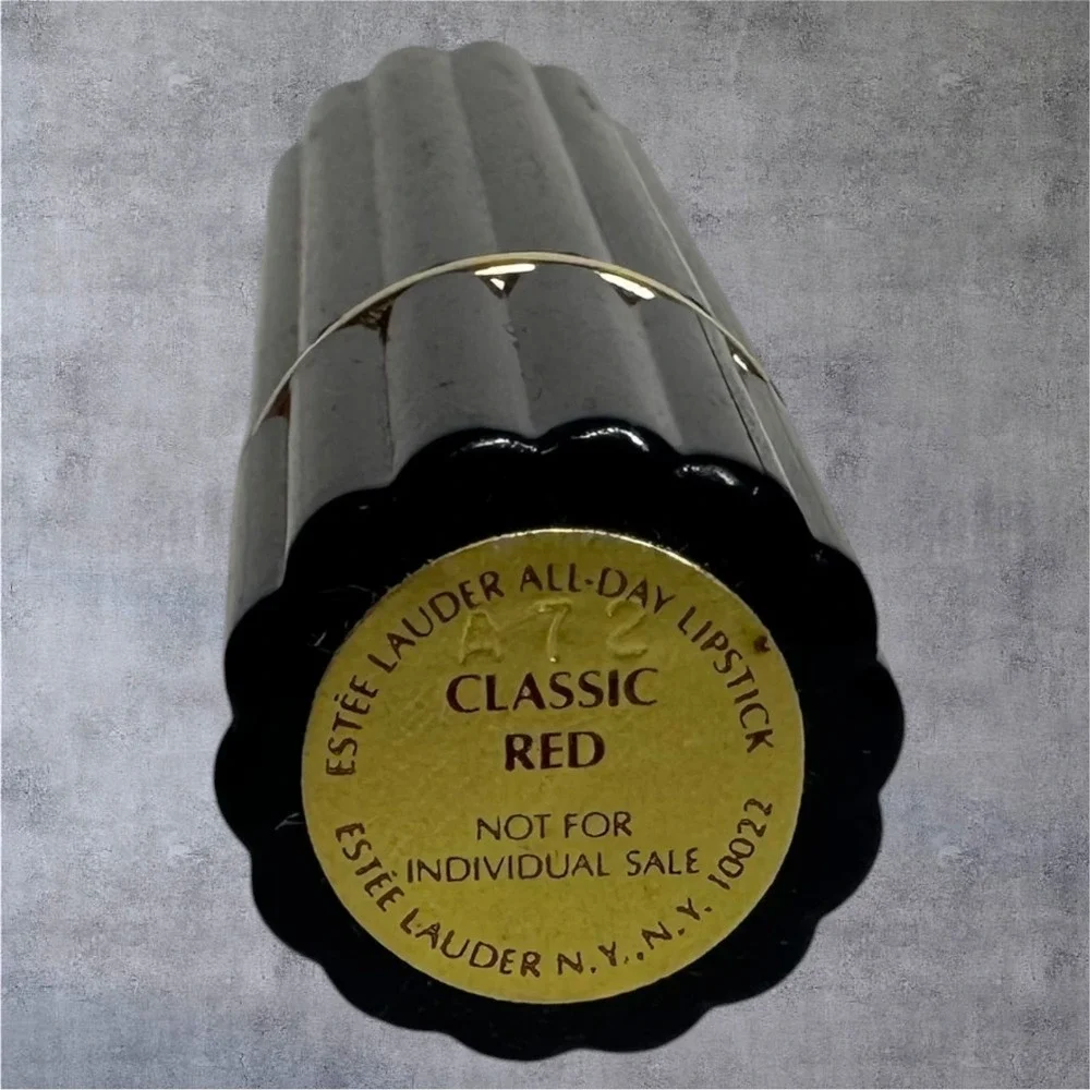 Estee‎ Lauder All-Day Lipstick Womens Classic Red Fluted Gold Case